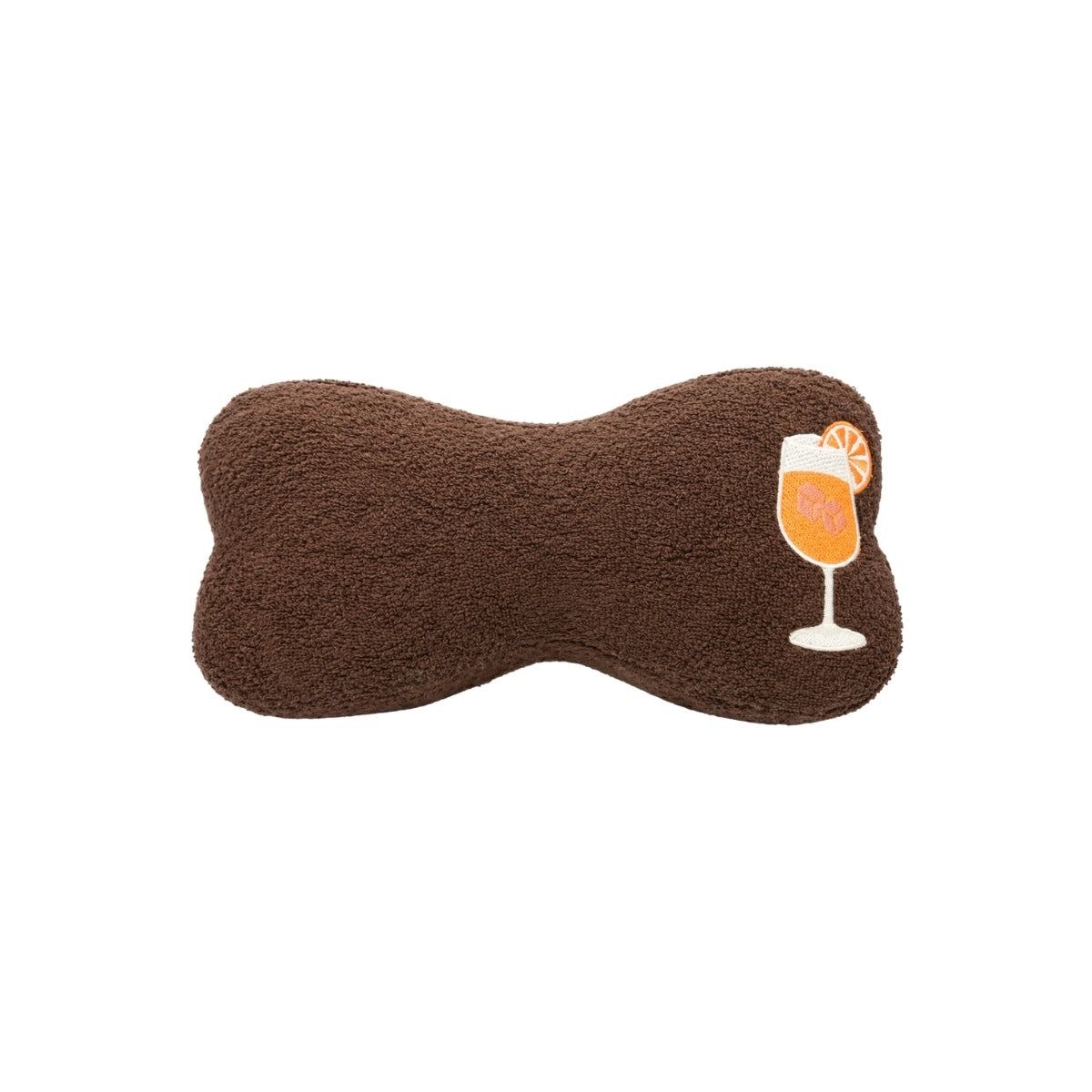 Mellow Cocktail Embroidered Dark Brown Beach Pillow | Boom & Mellow