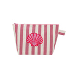 Mellow Pink Striped Seashell Embroidered Pouch | Boom & Mellow