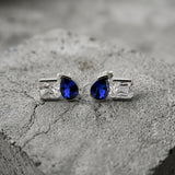 Duality Blue Sapphire & CZ Earrings