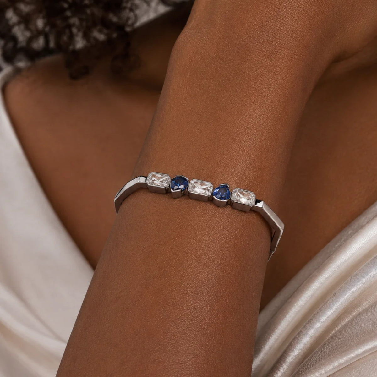 Duality Blue Sapphire & CZ Bracelet