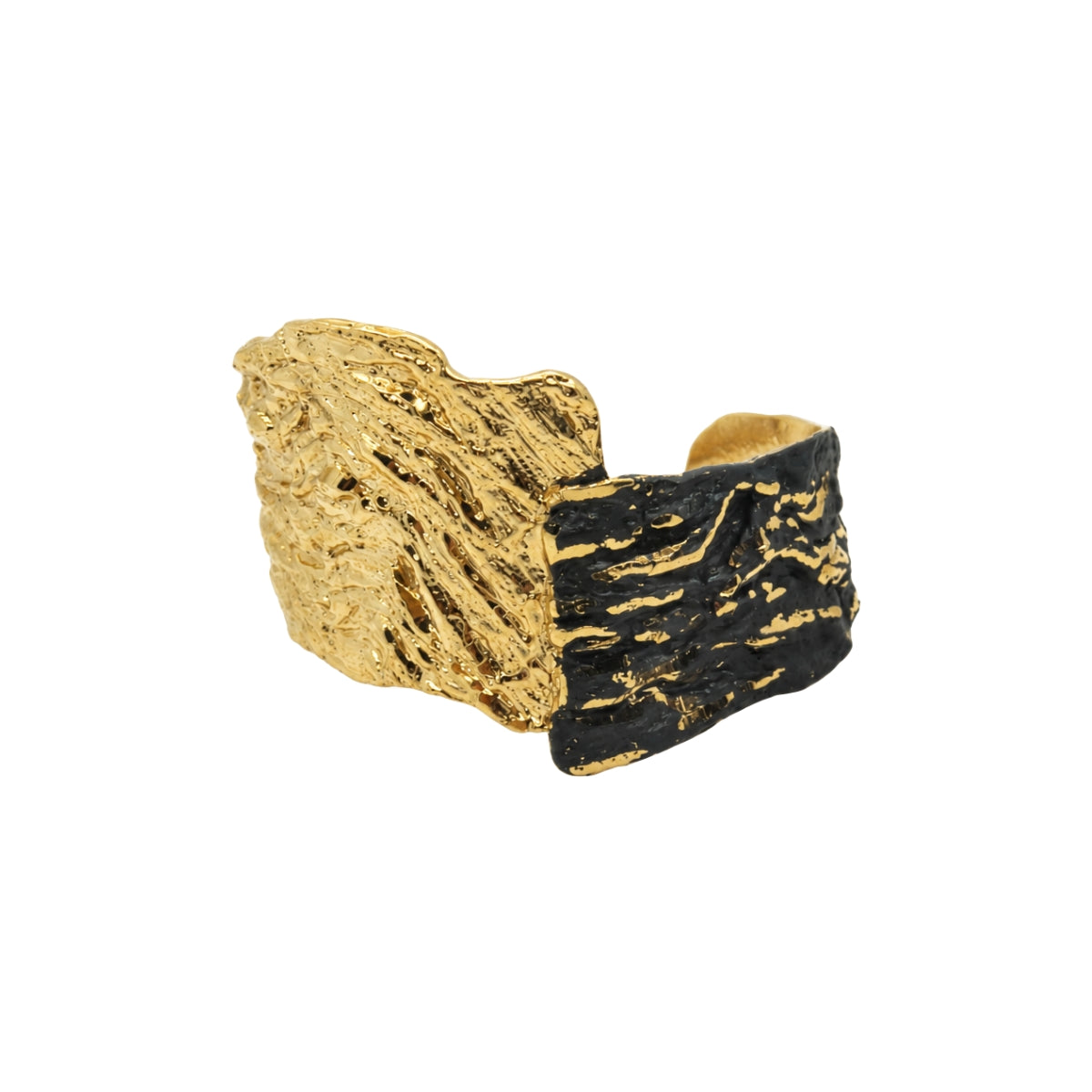 Tina Kotsoni Ginkgo Cuff Bracelet with Black Enamel | Boom & Mellow