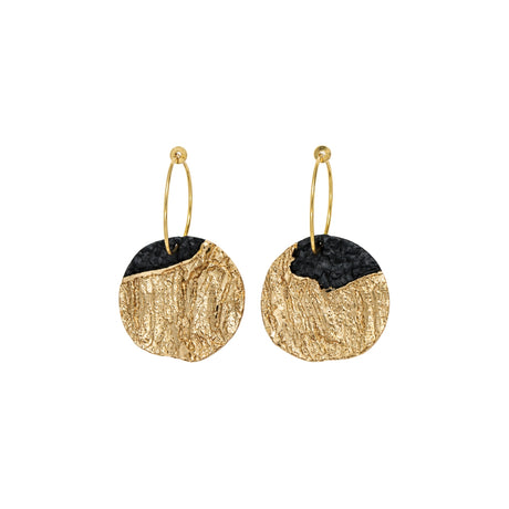 Tina Kotsoni Ginkgo Earrings with Black Enamel | Boom & Mellow