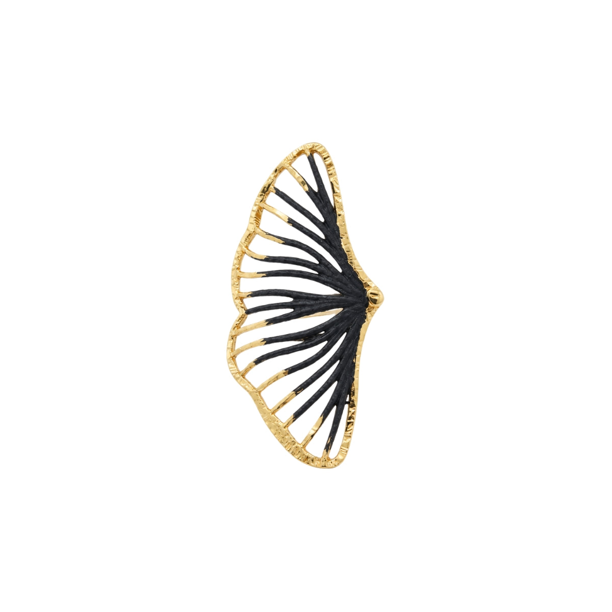 Tina Kotsoni Ginkgo Leaf Ring with Black Enamel | Boom & Mellow