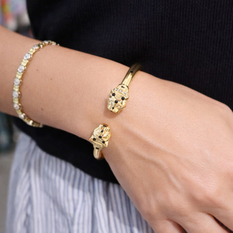 Polina Gold Panther Cuff Bracelet