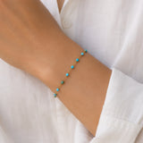 Turquoise Beaded Station Chain Bracelet