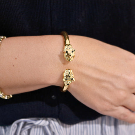 Polina Gold Panther Cuff Bracelet