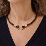 Polina Brown Enamel Horse Necklace