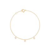 Alexa Jewelry 18k Gold Three Dangling Diamonds Bracelet
