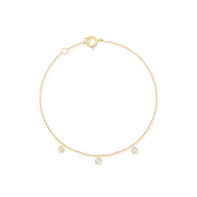 Alexa Jewelry 18k Gold Three Dangling Diamonds Bracelet