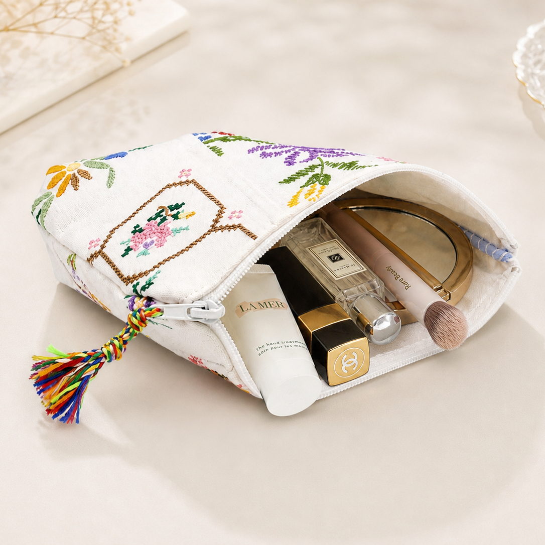 Heritage Blue Patch Embroidery Pouch
