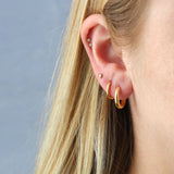 Classic Bezel Crystal Flat Back Stud Earring