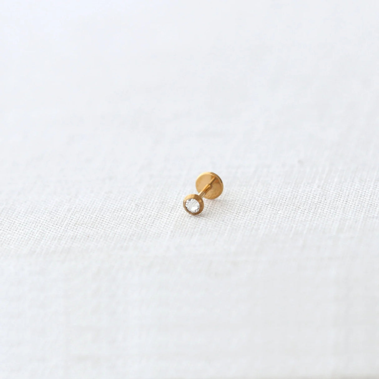 Classic Bezel Crystal Flat Back Stud Earring
