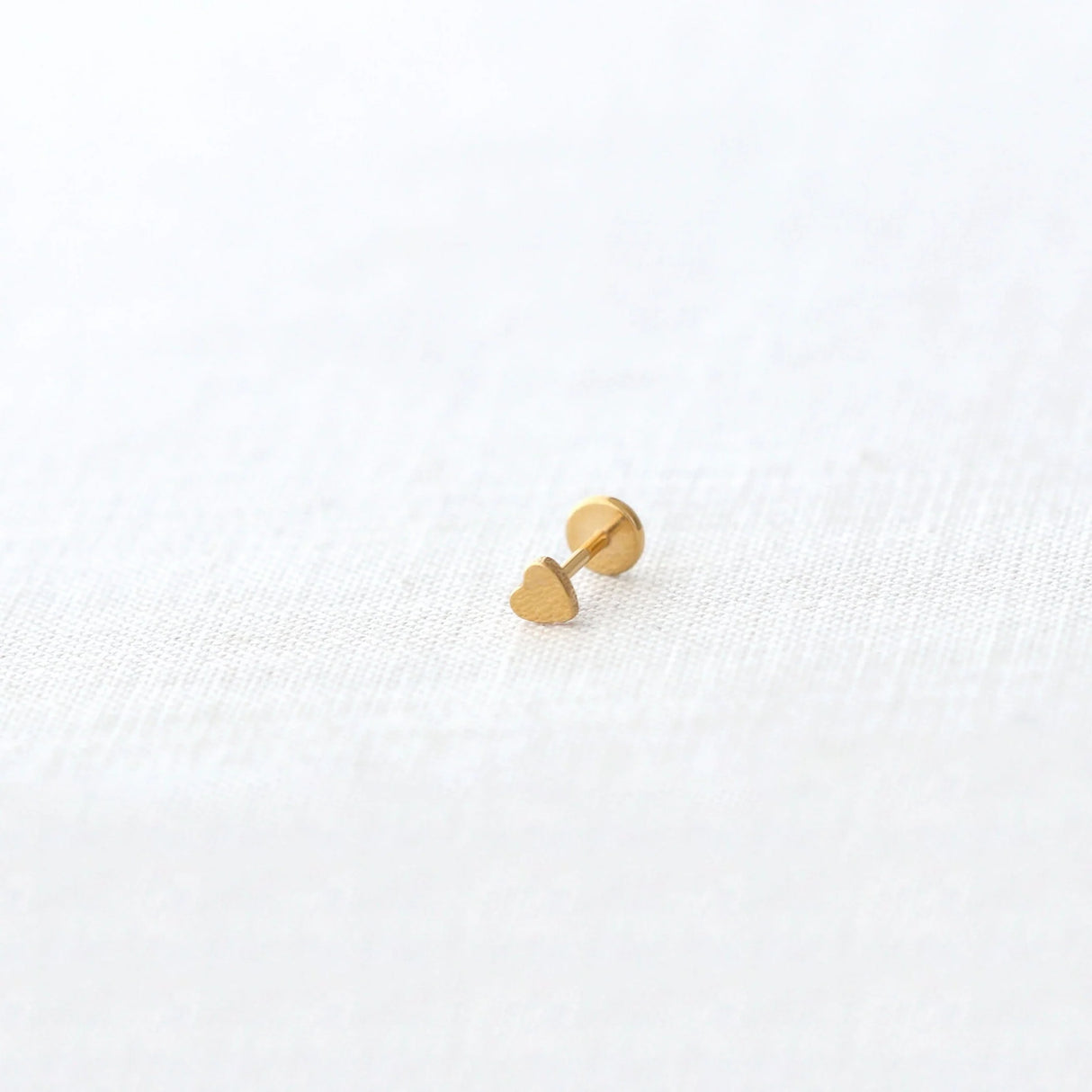 Heart Flat Back Stud Earring