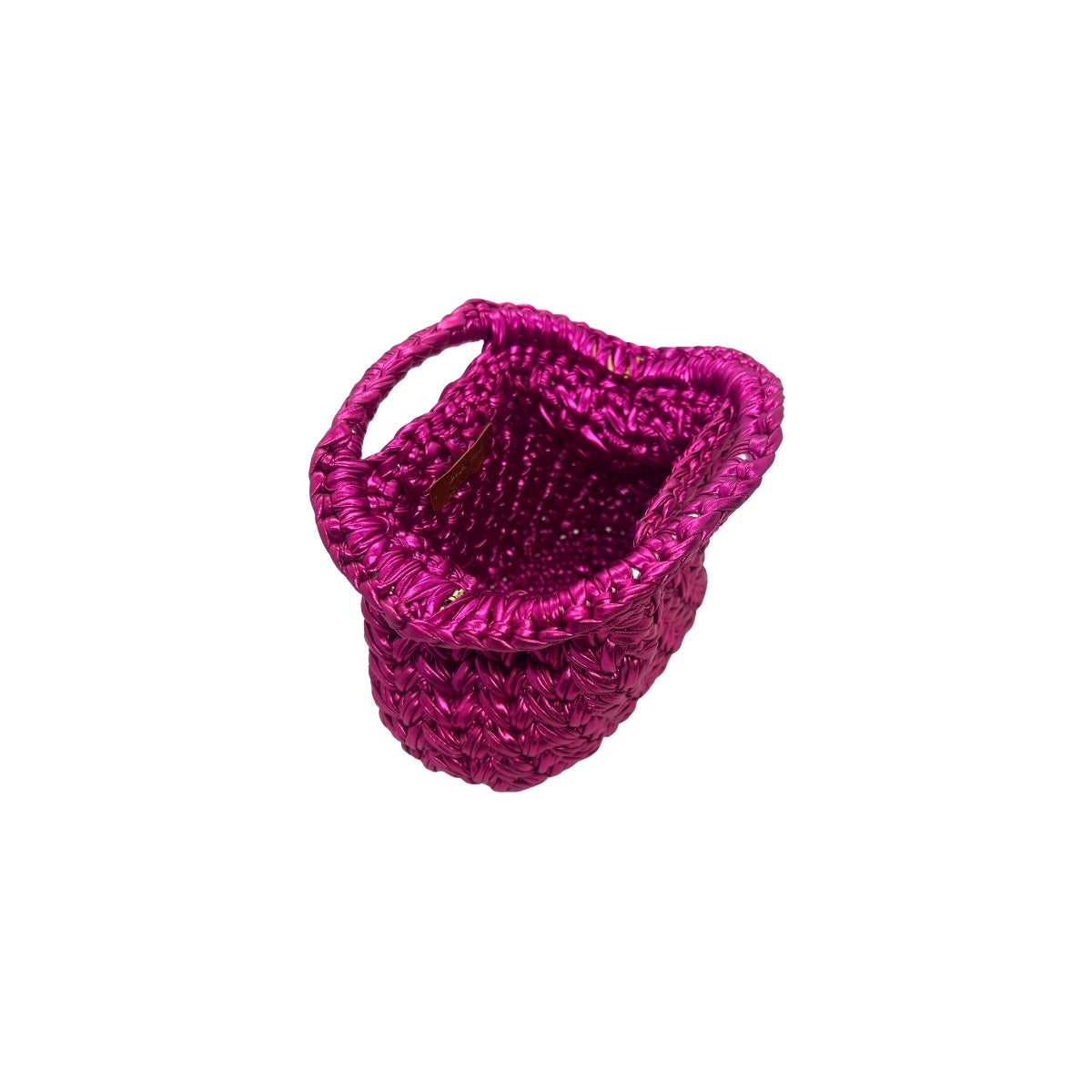 Get Over It Solea Metallic Fuchsia Leather Crochet Clutch Bag