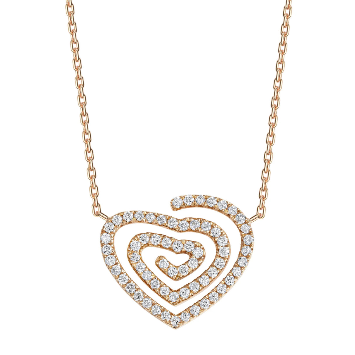 Kefi Jewelry 18k Rose Gold Maze of Heart Necklace