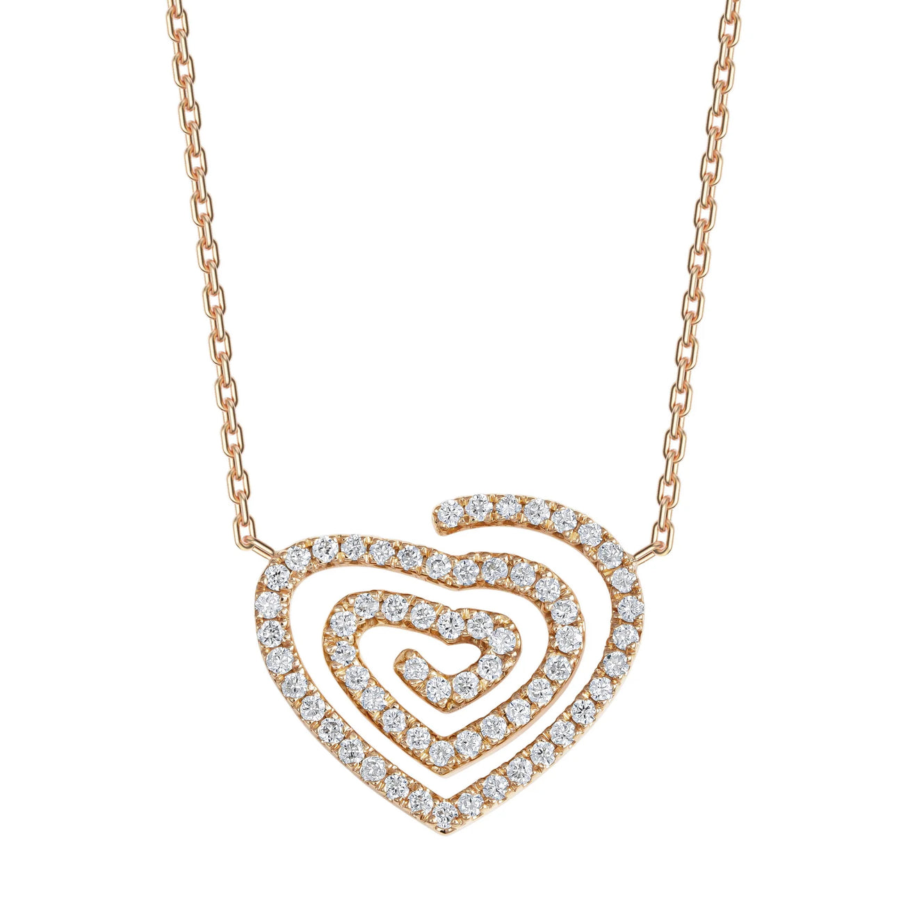 Kefi Jewelry 18k Rose Gold Maze of Heart Necklace