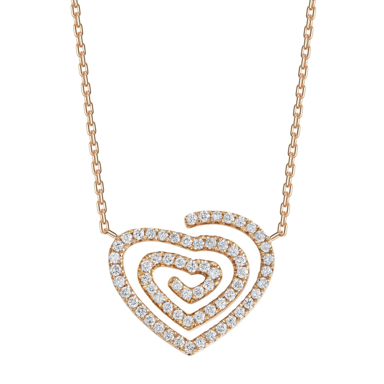 Kefi Jewelry 18k Rose Gold Maze of Heart Necklace