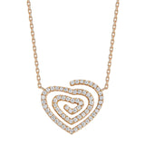 Kefi Jewelry 18k Rose Gold Maze of Heart Necklace