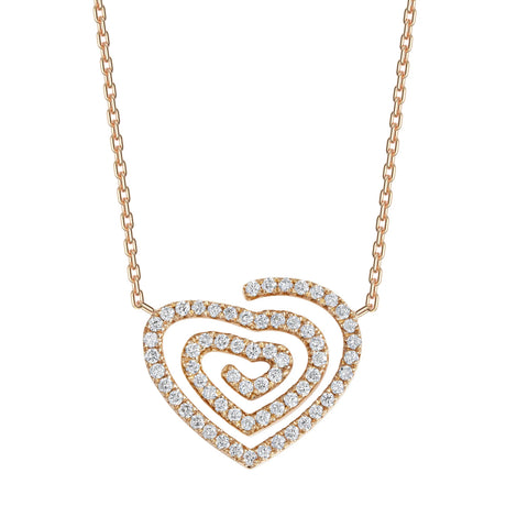 Kefi Jewelry 18k Rose Gold Maze of Heart Necklace
