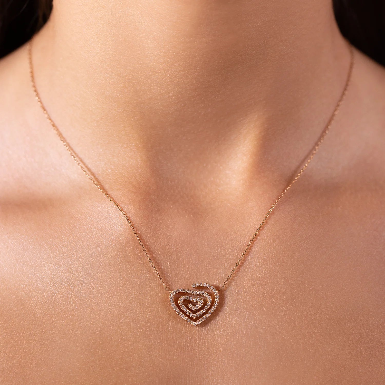 Kefi Jewelry 18k Rose Gold Maze of Heart Necklace