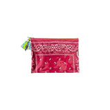 Mellow Cerise Bandana PVC Pouch with Embroidered Sunkissed