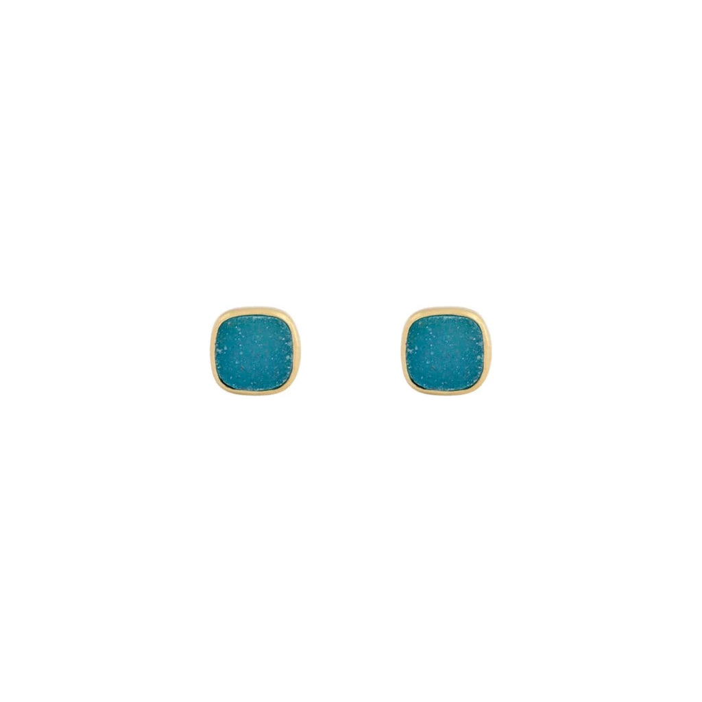 Treisi Blue Druzy Stud Earrings | Boom & Mellow