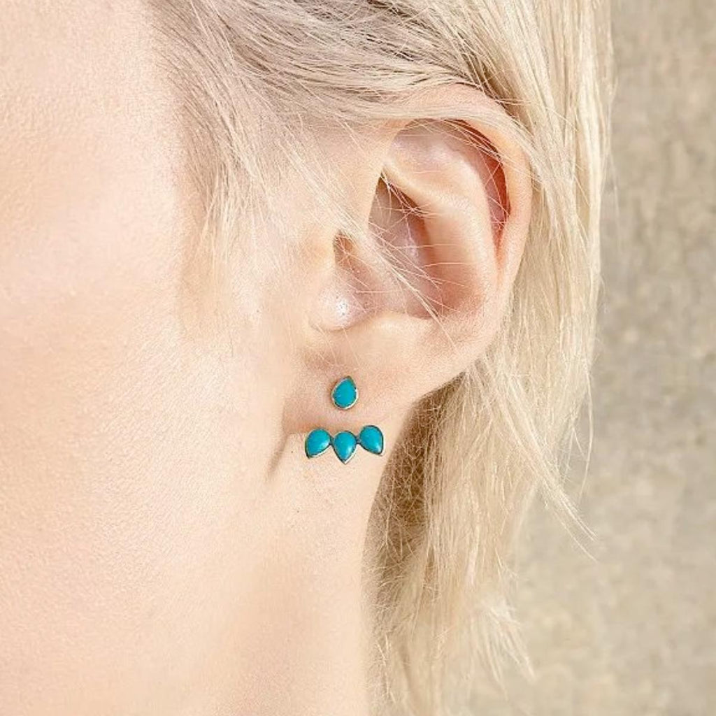 By Delcy Turquoise Pear Drop Earring | Boom & Mellow