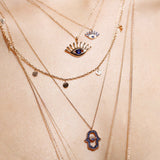 Buy Kismet by Milka 14k Rose Gold Evil Eye Necklace Online for Women | Free 3-Hour Delivery in Dubai | Boom & Mellow UAE
