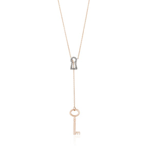 By Delcy 18k Pink Gold Key and Lock Adjustable Necklace