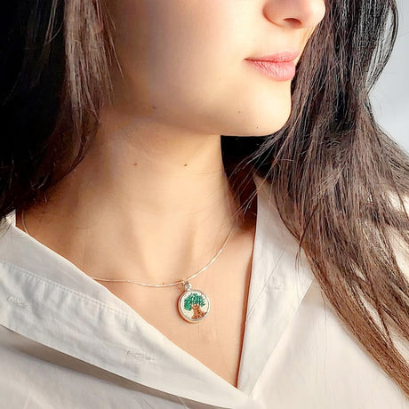 Galassia Jewellery Olive Tree Micro Mosaic Necklace