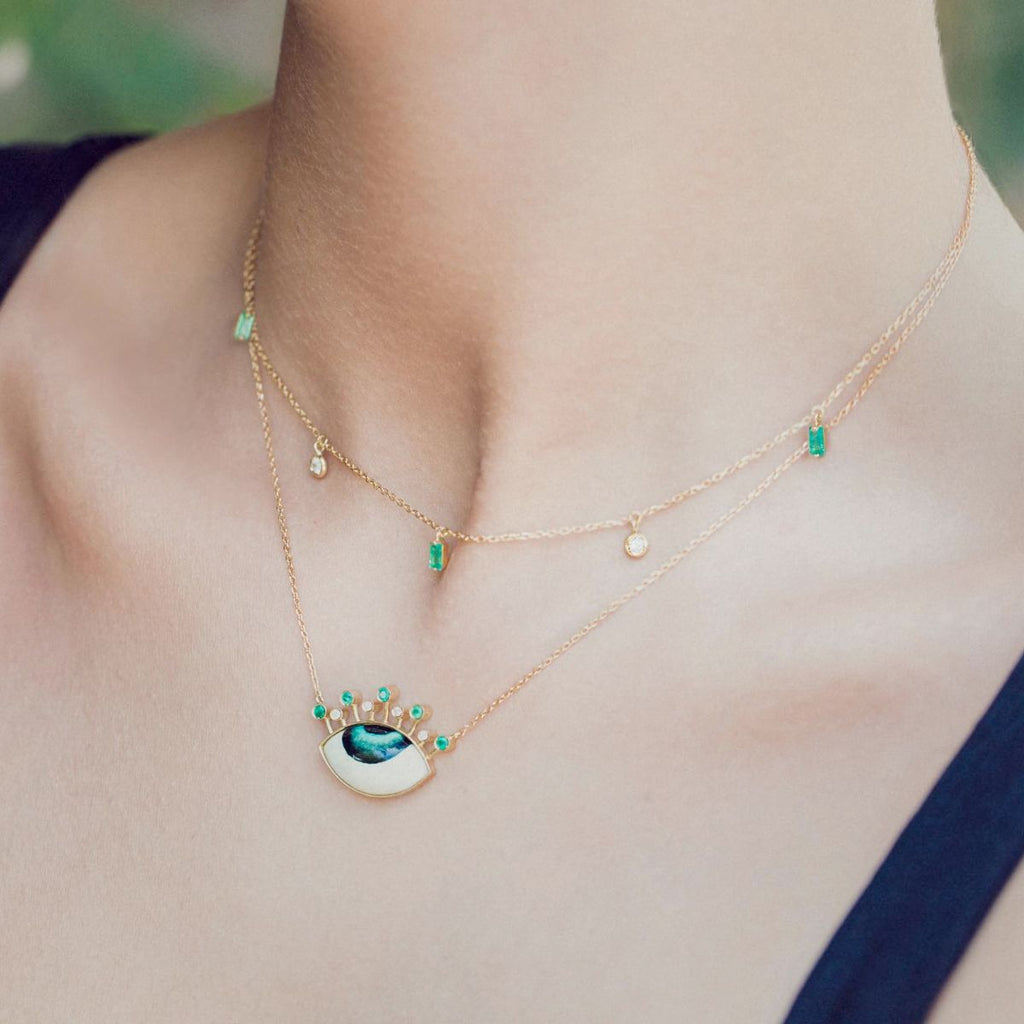 Orchid Jewelry Tiara Aqua Eye Necklace | Boom & Mellow