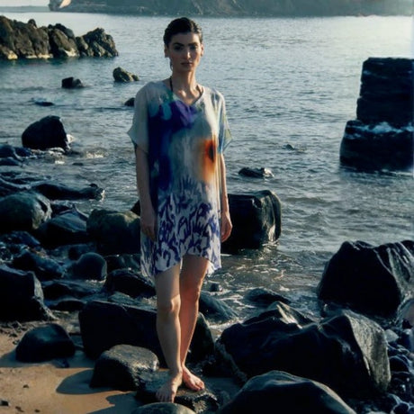 Ciel and Sand Sheer Short Kaftan