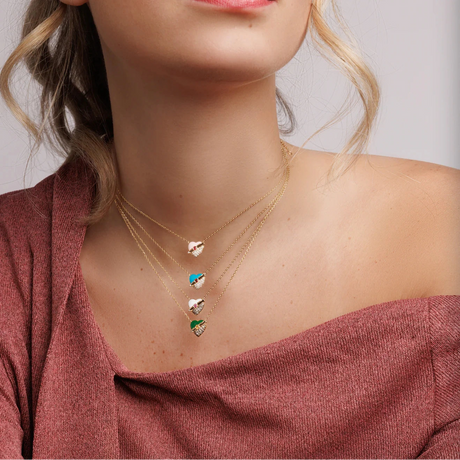 Buy J Boghossian 18k Gold White Mini Sienna Heart Necklace Online for Women | Free 3-Hour Delivery in Dubai | Boom & Mellow UAE