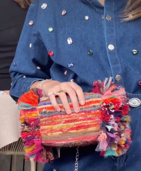 Basma Collection Multicolor Fringed Woven Clutch Bag Online for Women | Free 3-Hour Delivery in Dubai | Boom & Mellow UAE