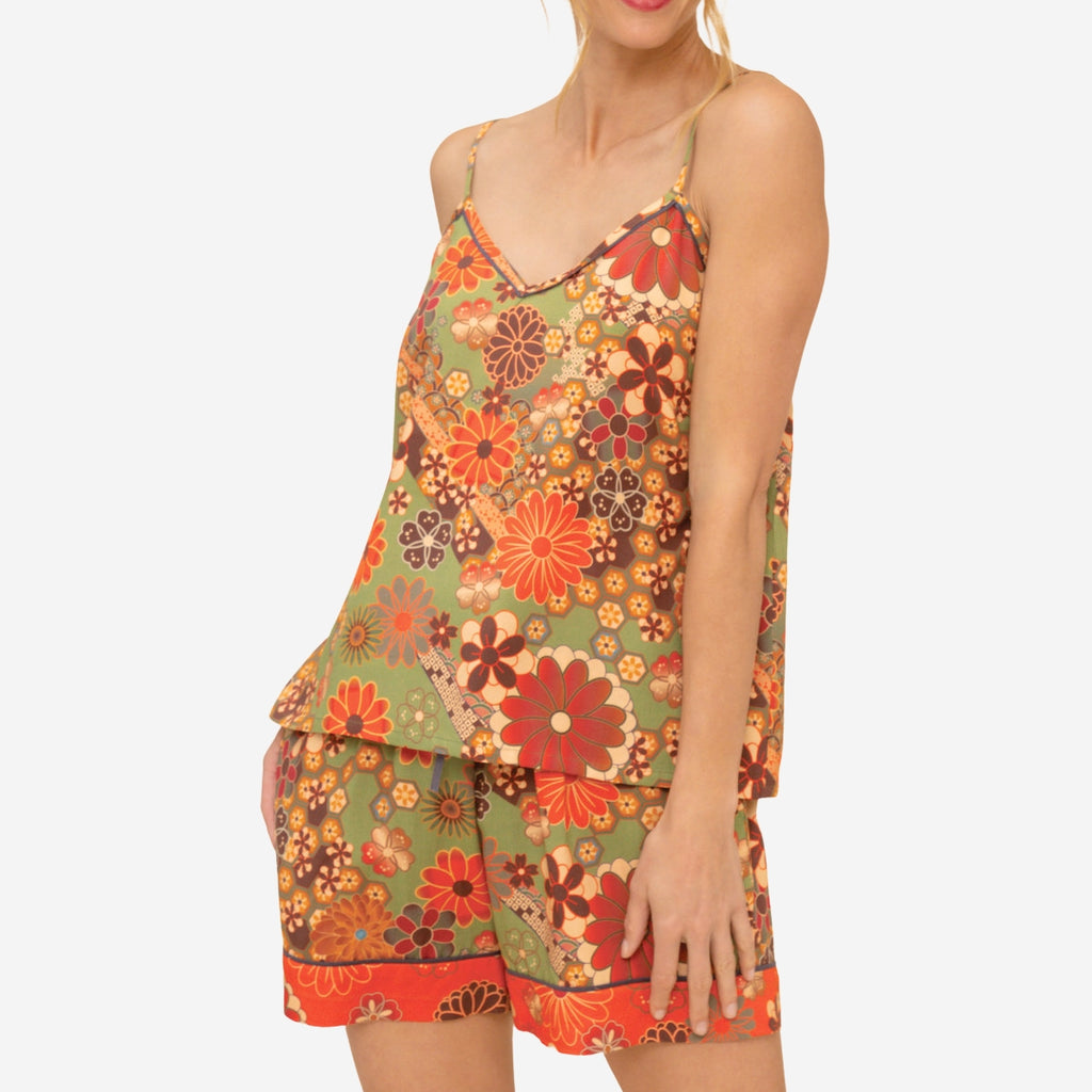 Powder Design 70s Kaleidoscope Floral Cami Sage Pajamas | Boom & Mellow