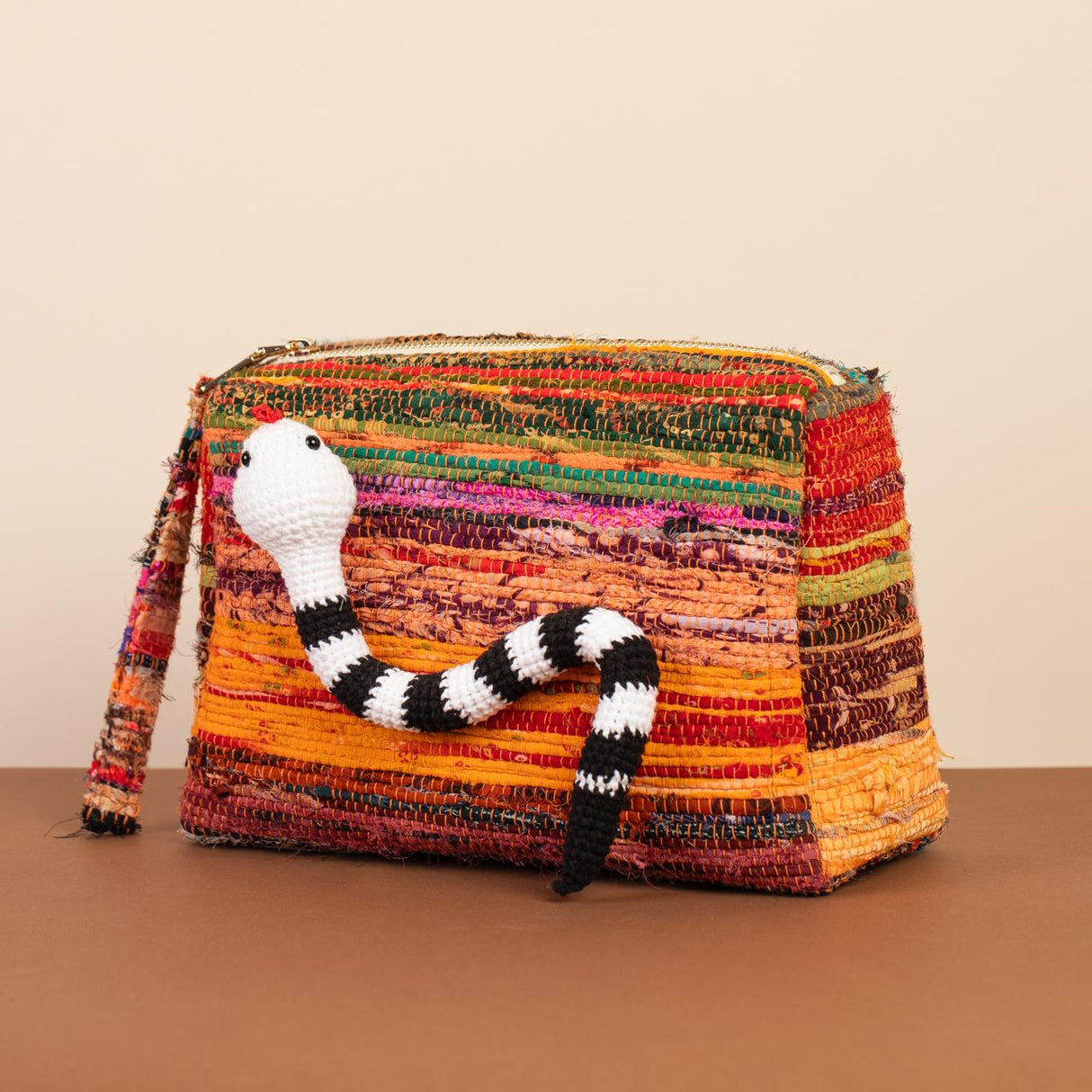 Basma Collection Sand Snake Multicolor Woven Pouch Online for Women | Free 3-Hour Delivery in Dubai | Boom & Mellow UAE