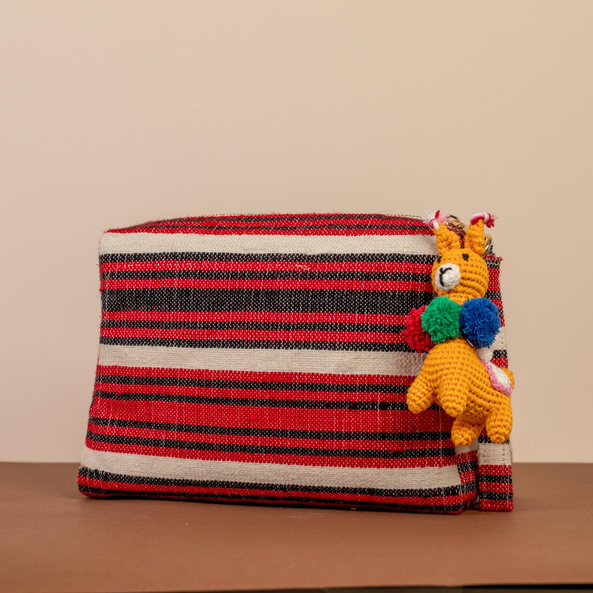 Basma Collection Red Striped Woven Pouch Online for Women | Free 3-Hour Delivery in Dubai | Boom & Mellow UAE