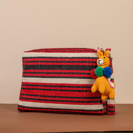 Basma Collection Red Striped Woven Pouch Online for Women | Free 3-Hour Delivery in Dubai | Boom & Mellow UAE