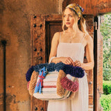 Basma Collection Multicolor Striped Woven Fringed Bag Online for Women | Free 3-Hour Delivery in Dubai | Boom & Mellow UAE