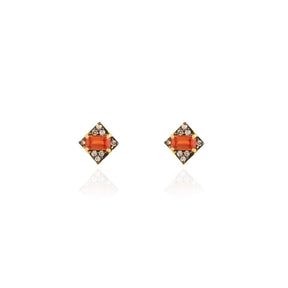By Delcy 18k Yellow Gold Orange Sapphire Apolo Earrings