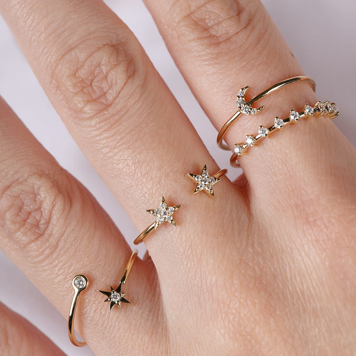 Alexa Jewelry 18k Gold Crescent Moon Ring