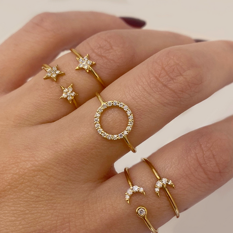 Alexa Jewelry 18k Gold Crescent Moon Ring