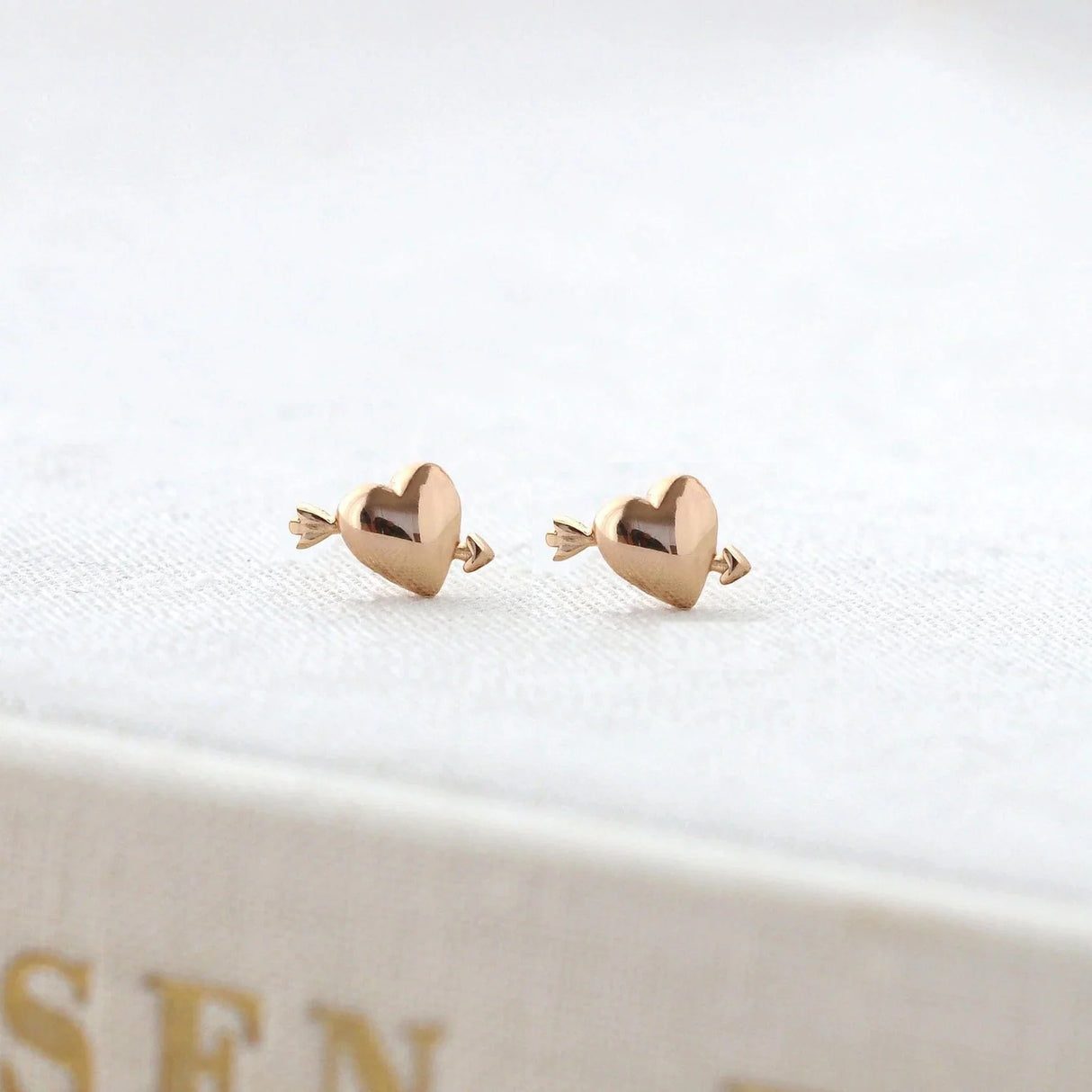 Heart with Arrow Stud Earrings