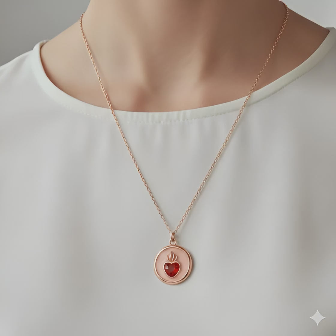 Flaming Heart Necklace