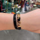 Polina Horse Charm Wrap-Around Black Leather Bracelet