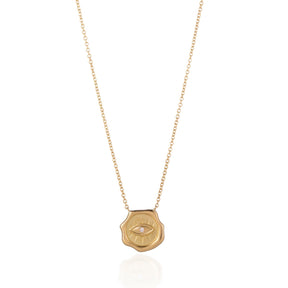 By Delcy 18k Yellow Gold Sealed Protection Necklace