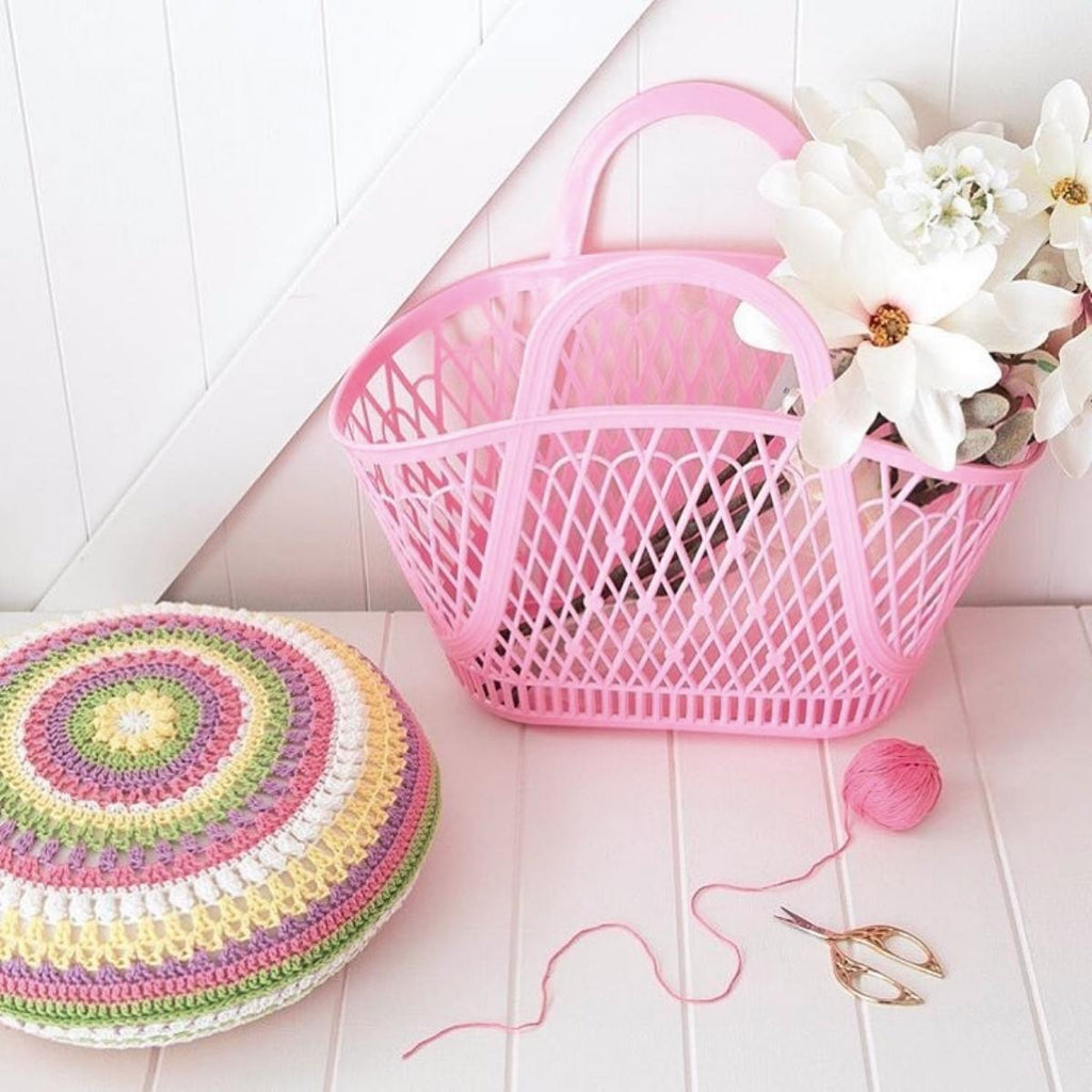 SunJellies Bubblegum Pink Betty Basket | Boom & Mellow