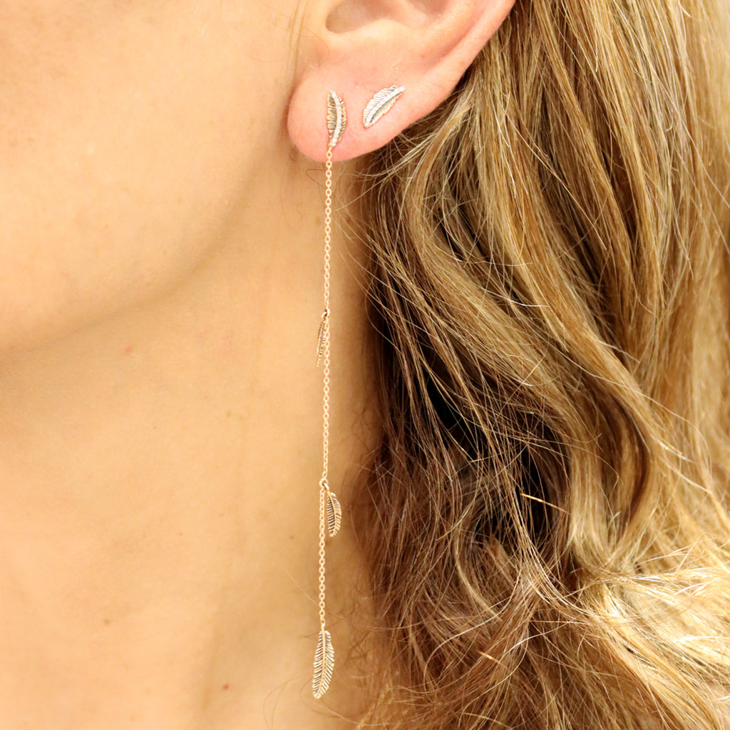 Kismet by Milka Feather Stud Earring | Boom & Mellow