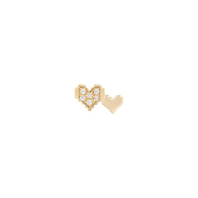 By Delcy Double Pixel Hearts Earring