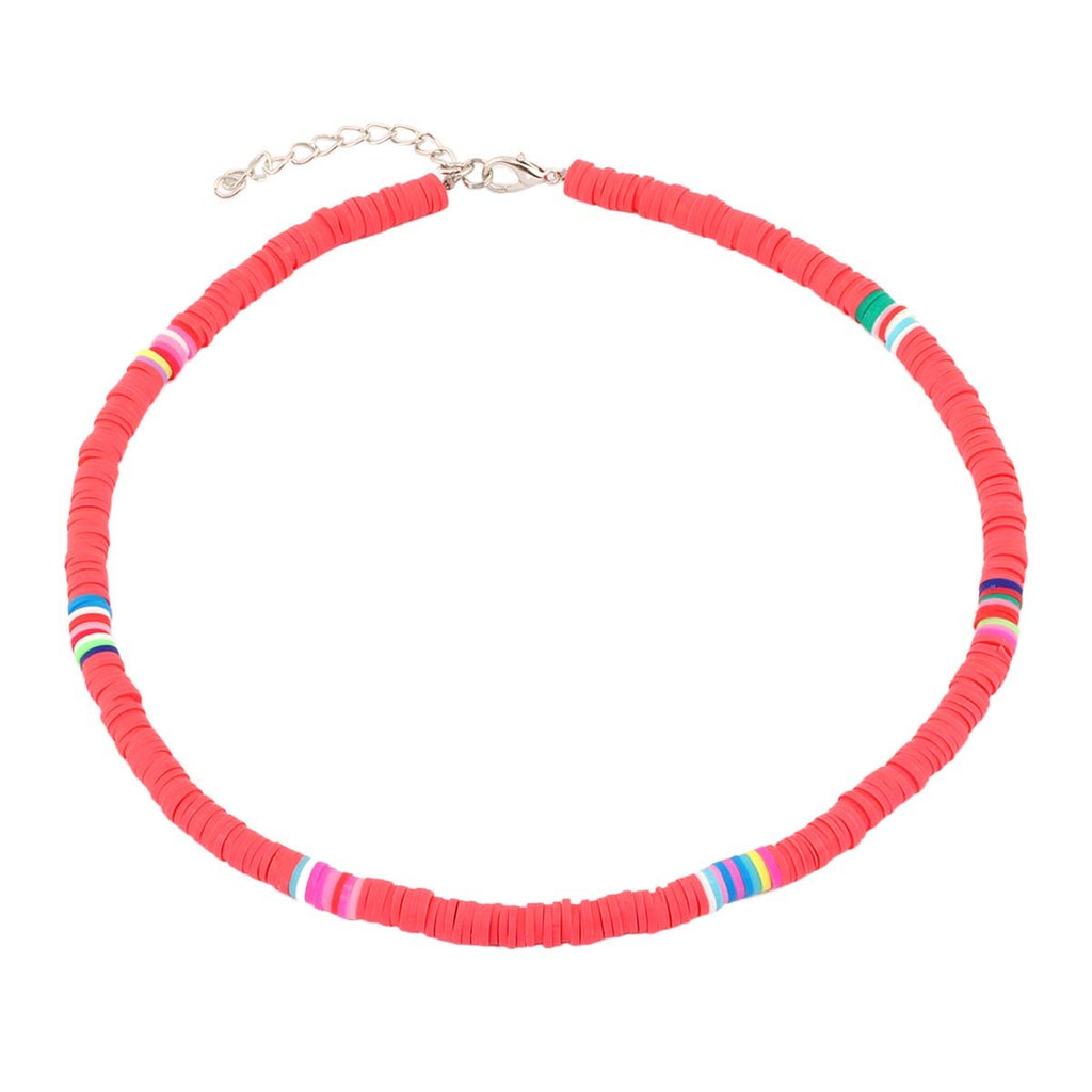 You & Eye Red Clay Beads Choker Necklace | Boom & Mellow